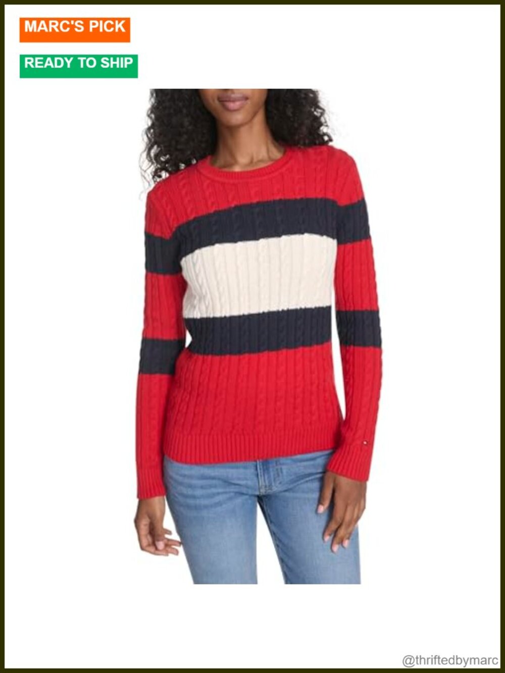 Cotton Crewneck Cable Knit Pullover Sweater Long Sleeve